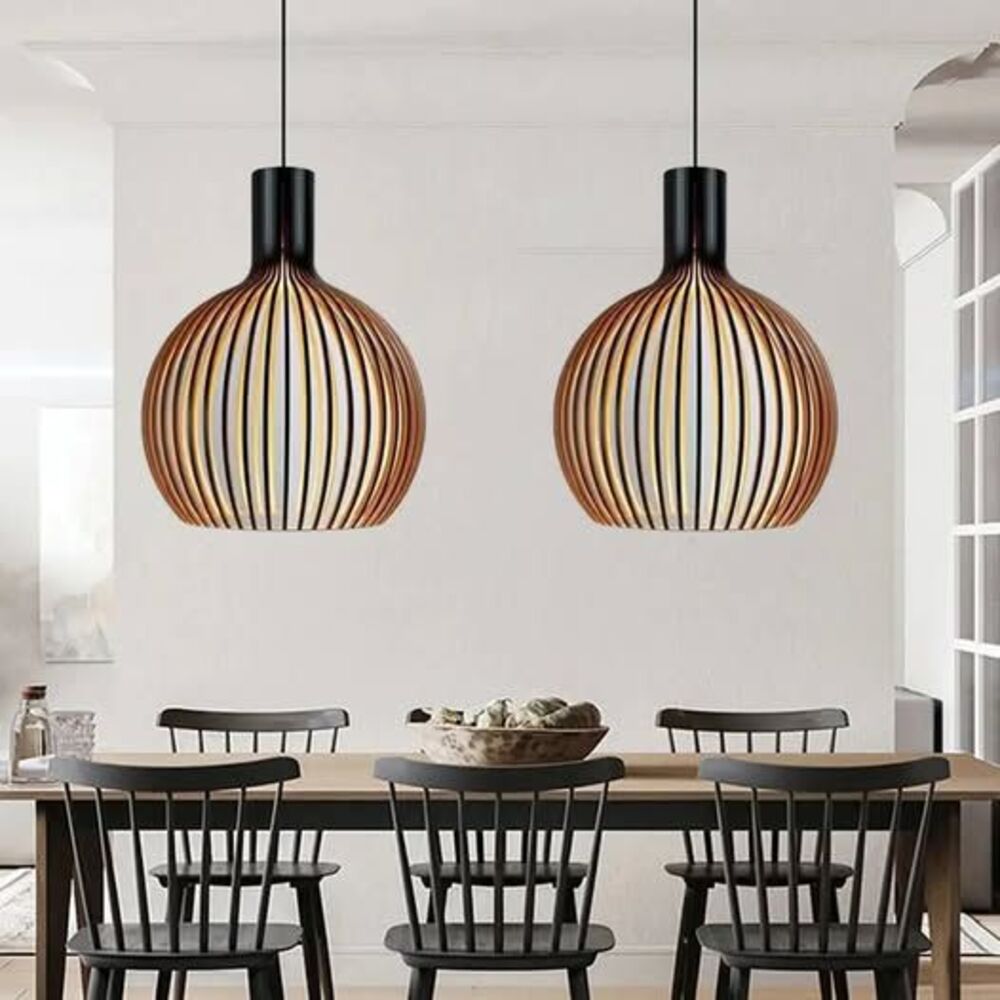Japanese Wooden pendant Fixture x 2